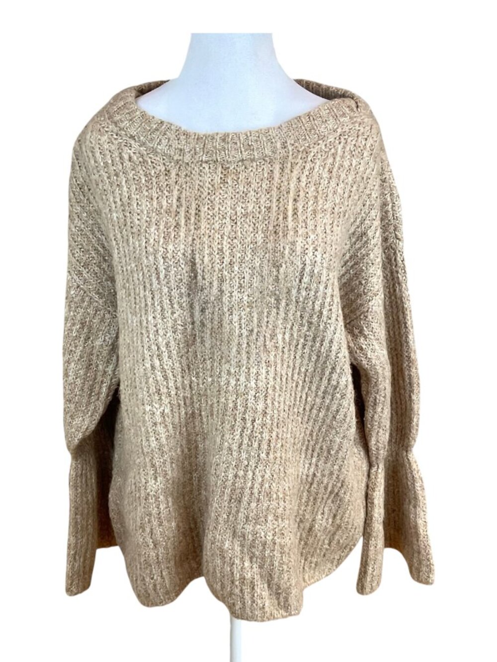 Roller Rabbit Sweater Tan Wool Blend Flare Sleeves (M/L)